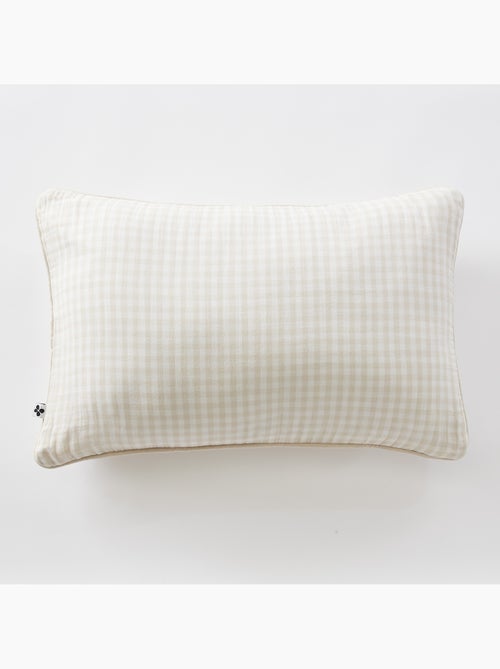 Coussin déhoussable - Gaze de coton tissée teinte - Carreaux vichy - Vickie - Kiabi