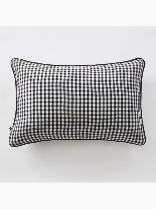 Coussin déhoussable - Gaze de coton tissée teinte - Carreaux vichy - Vickie - Kiabi