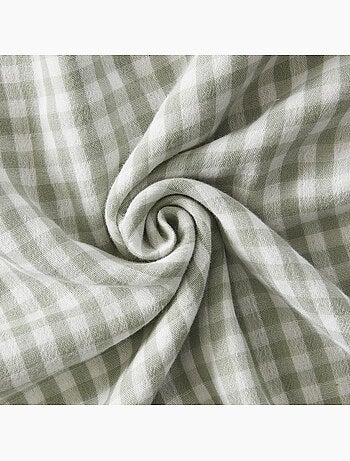 Coussin déhoussable - Gaze de coton tissée teinte - Carreaux vichy - Vickie
