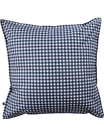 coussin déhoussable- gaze de coton tissée teinte - Carreaux vichy - Vickie