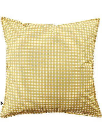 coussin déhoussable- gaze de coton tissée teinte - Carreaux vichy - Vickie