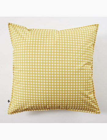 coussin déhoussable- gaze de coton tissée teinte - Carreaux vichy - Vickie