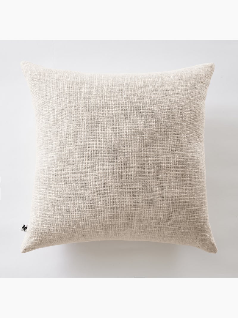 Coussin Déhoussable – 100 % Coton Texturé – Sixtine Ecru/Sable - Kiabi