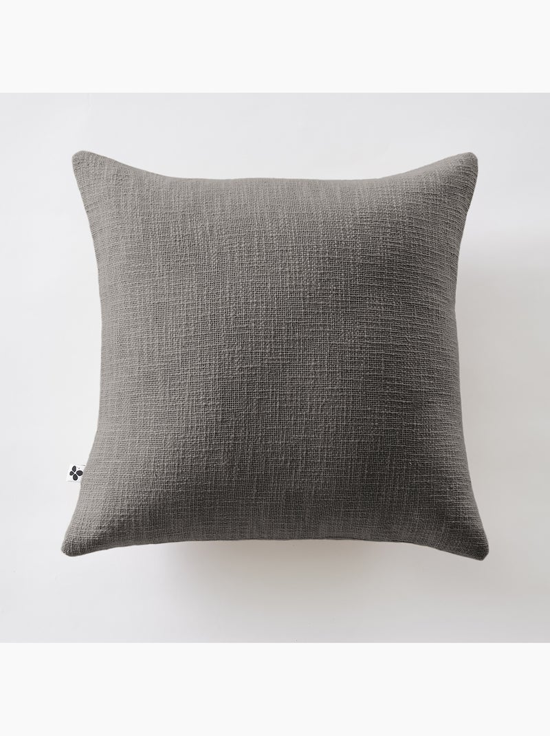Coussin Déhoussable – 100 % Coton Texturé – Sixtine Gris foncé - Kiabi