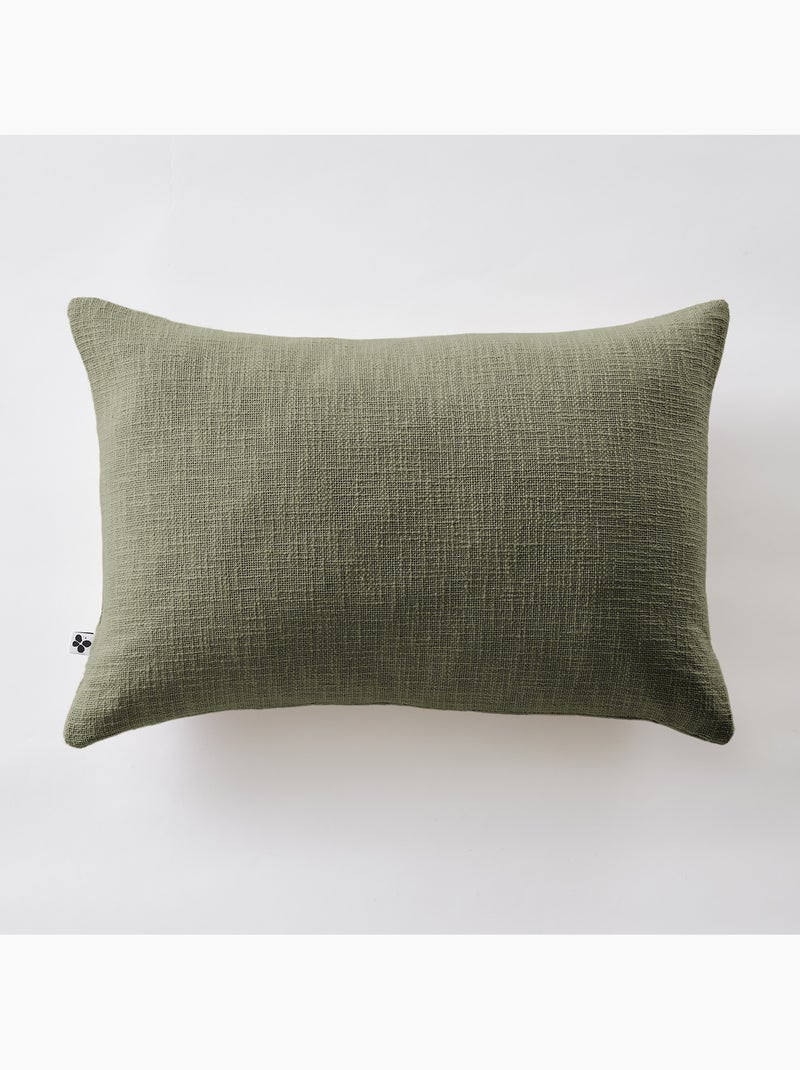 Coussin Déhoussable – 100 % Coton Texturé – Sixtine Kaki - Kiabi