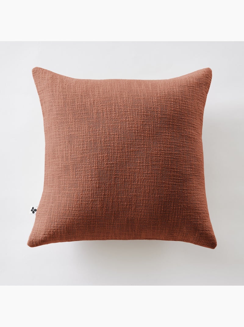Coussin Déhoussable – 100 % Coton Texturé – Sixtine Terracotta - Kiabi