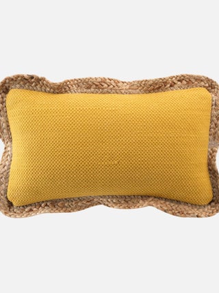 Coussin Déhoussable (30 x 50 cm) Akina Ocre, Coton & Polyester avec Jute