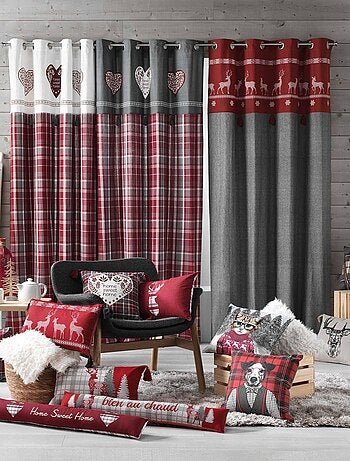 Coussin dehoussable 30 x 50 cm chambray Cosy home cerf