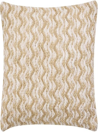 Coussin Déhoussable 30x50 cm Coton/Polyester Fantaisie avec Fils Métallisés LOUMEO NATUREL