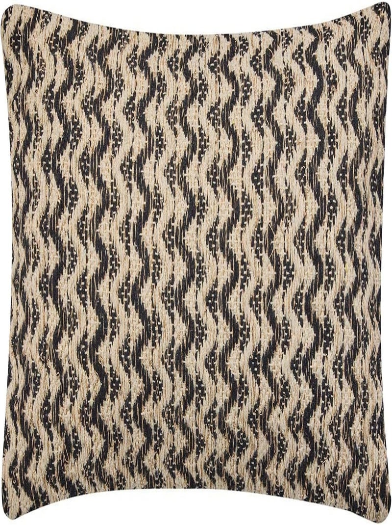 Coussin Déhoussable 30x50 cm Coton/Polyester Fantaisie LOUMEO Noir Beige - Kiabi