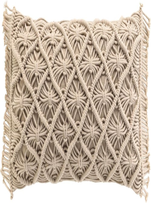 Coussin Déhoussable 30x50 cm en Coton Macramé Indy | Élégance et Confort Bohème - Kiabi
