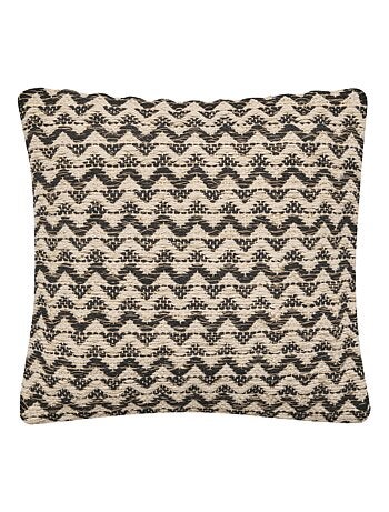 Coussin déhoussable 40 x 40 cm – Coton/Polyester avec fil métallisé Loumeo Noir