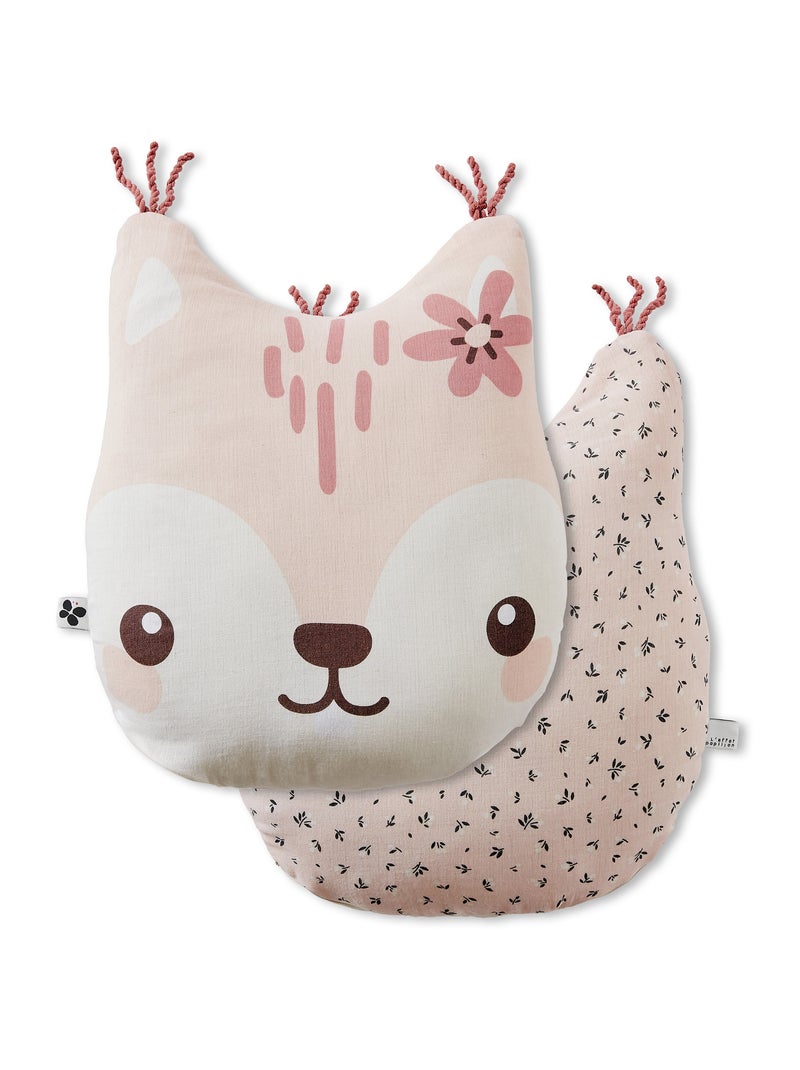 Coussin déhoussable 40 x 45 cm – Double Gaze de Coton – Tamia Rose - Kiabi