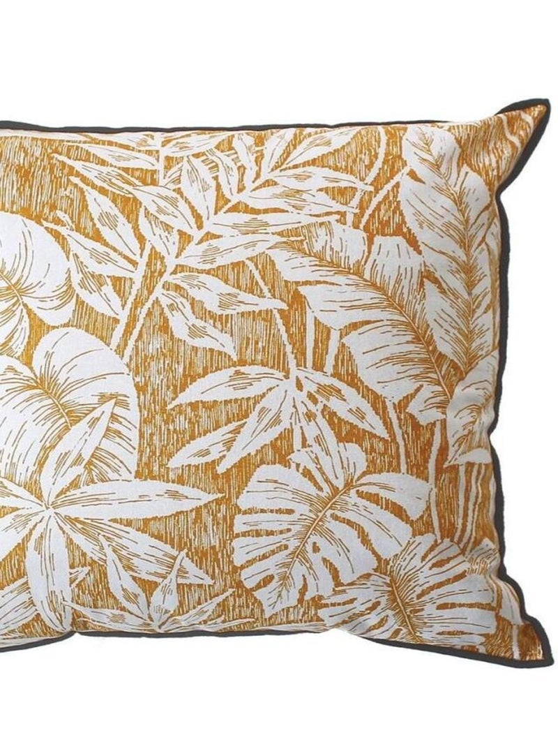 Coussin déhoussable 40x40 cm Bundi moutarde coton Jaune - Kiabi