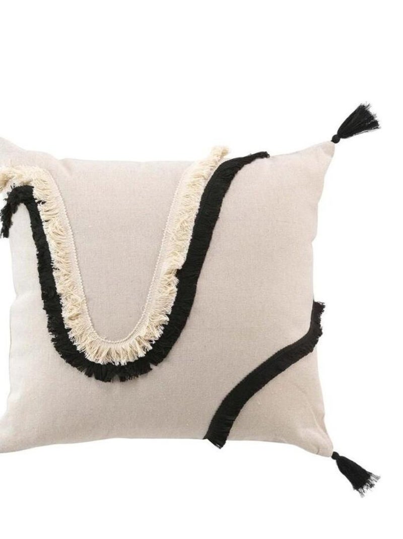 Coussin déhoussable 40x40 cm Fantaisie Malory noir Noir - Kiabi