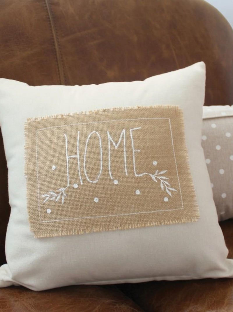 Coussin déhoussable 40x40 cm Héritage naturel Beige - Kiabi