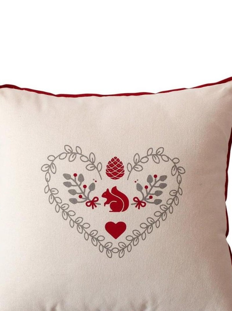 Coussin déhoussable 40x40 cm Karellis coton Rouge - Kiabi