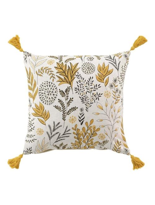 Coussin de sol 45x45 cm Duo moutarde taupe coton - Jaune - Kiabi - 19.51€