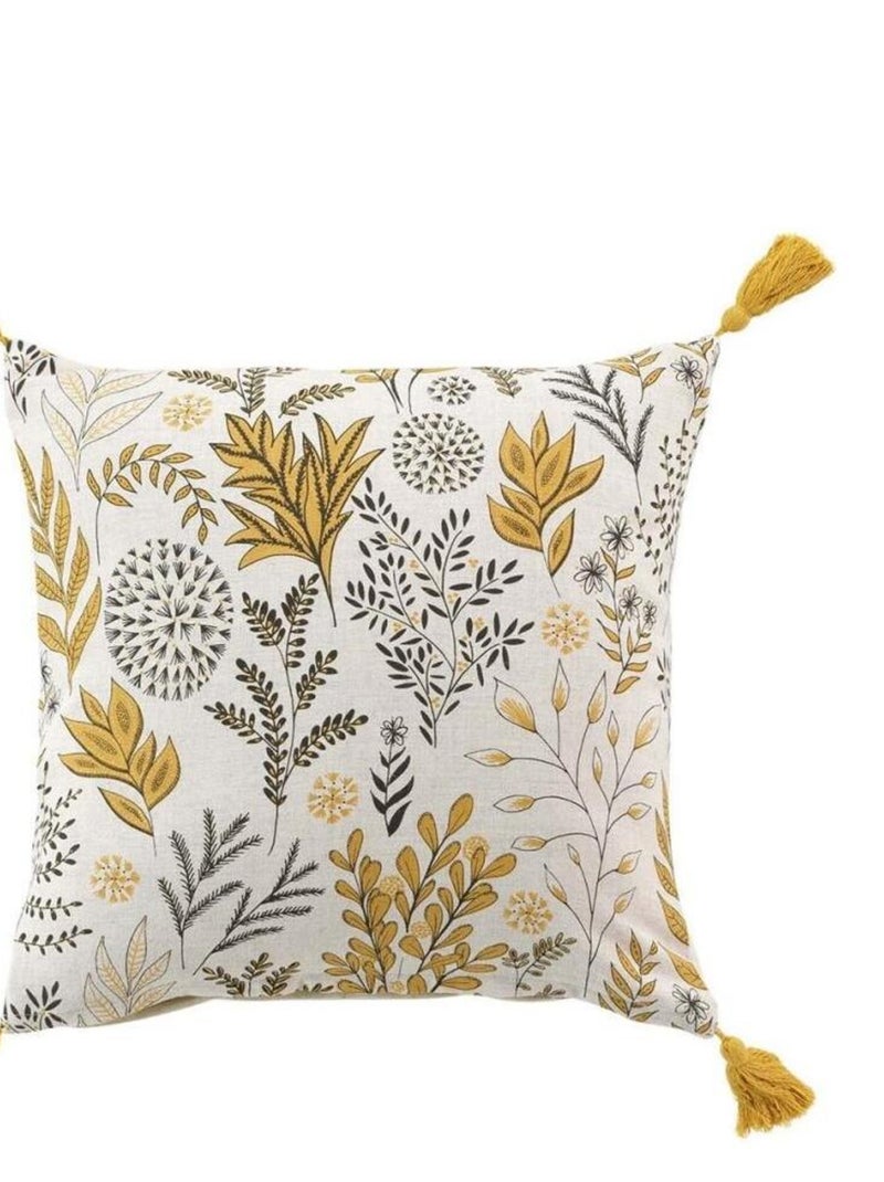 Coussin déhoussable 40x40 cm Suzanne jaune Jaune - Kiabi