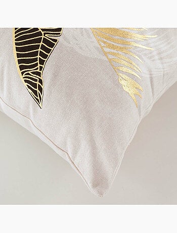 Coussin dehoussable 45 x 45 cm coton imprime or Aileen