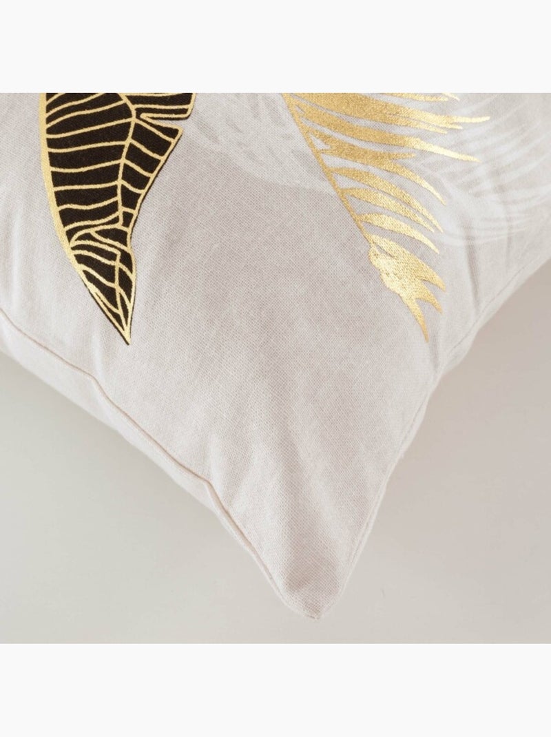 Coussin dehoussable 45 x 45 cm coton imprime or Aileen Beige - Kiabi