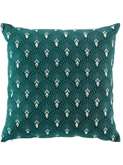 Coussin dehoussable 45 x 45 cm coton imprime or Alden - Kiabi