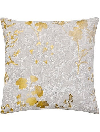Coussin déhoussable 45 x 45 cm – Polycoton imprimé métallisé Anassia