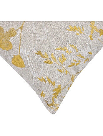 Coussin déhoussable 45 x 45 cm – Polycoton imprimé métallisé Anassia