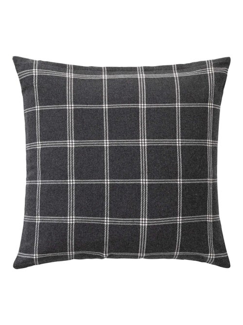 Coussin déhoussable à carreaux en poly-coton tissé - Kiabi