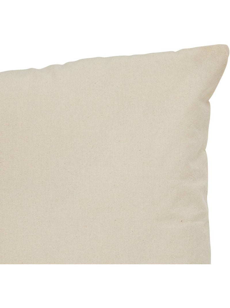 Coussin déhoussable à franges en coton MALAKITE Noir Blanc - Kiabi