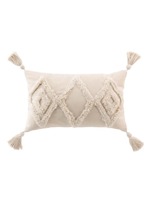 Coussin déhoussable à motifs tuftés - Kiabi