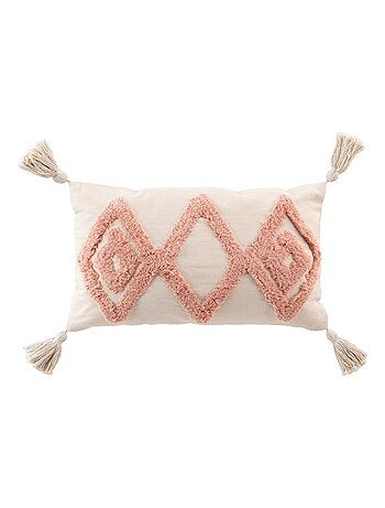 Coussin dehous. compr. pompons coton/polyester tufte athena