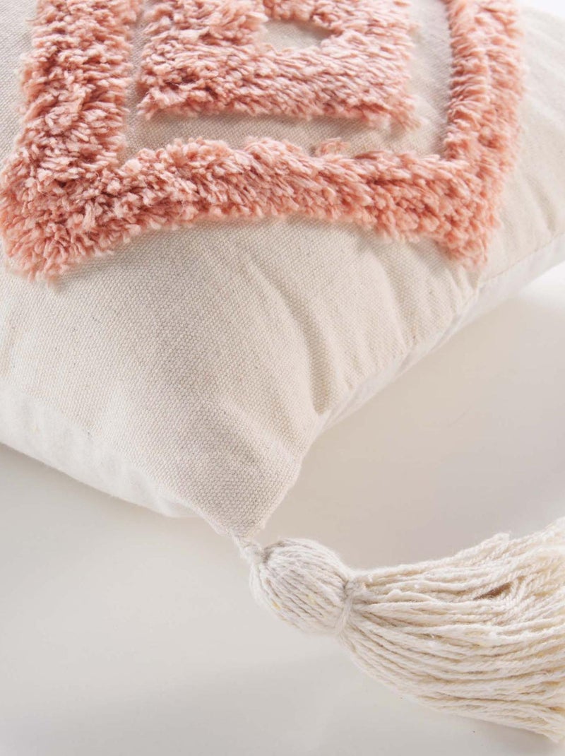 Coussin déhoussable à motifs tuftés Rouge grenat - Kiabi