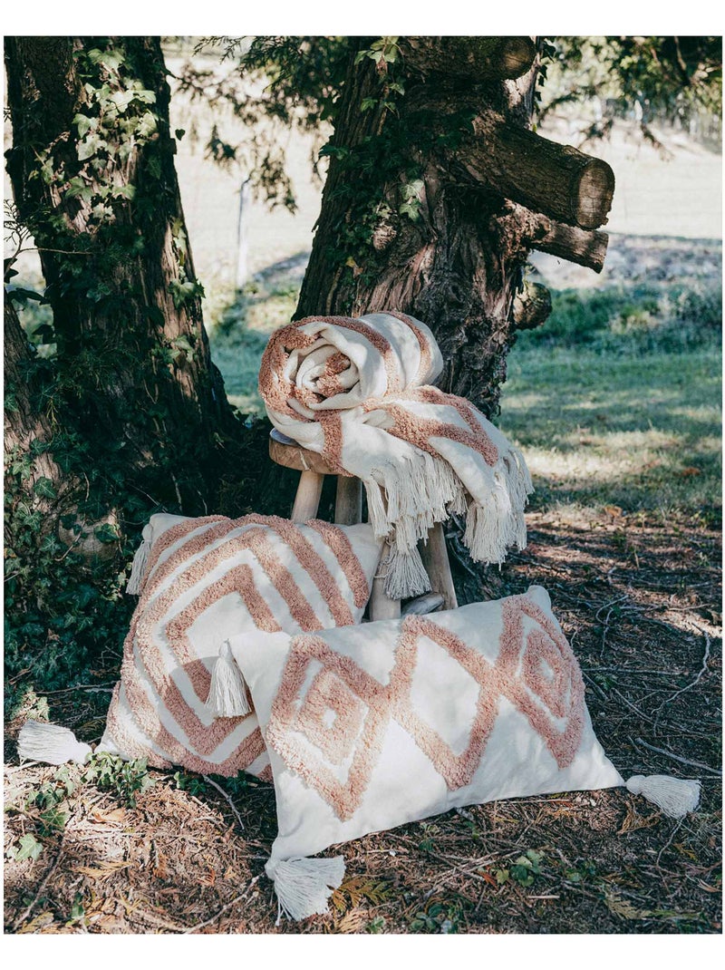 Coussin déhoussable à motifs tuftés Rouge grenat - Kiabi