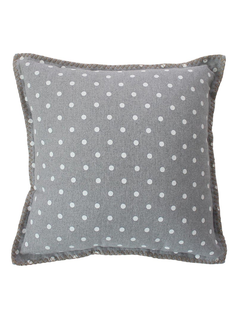 Coussin déhoussable à pois Gris clair - Kiabi