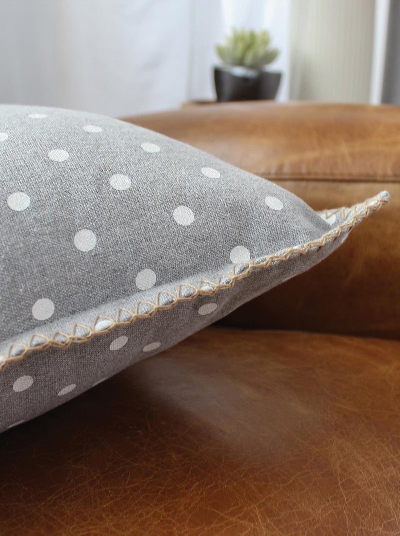 Coussin déhoussable à pois Gris clair - Kiabi