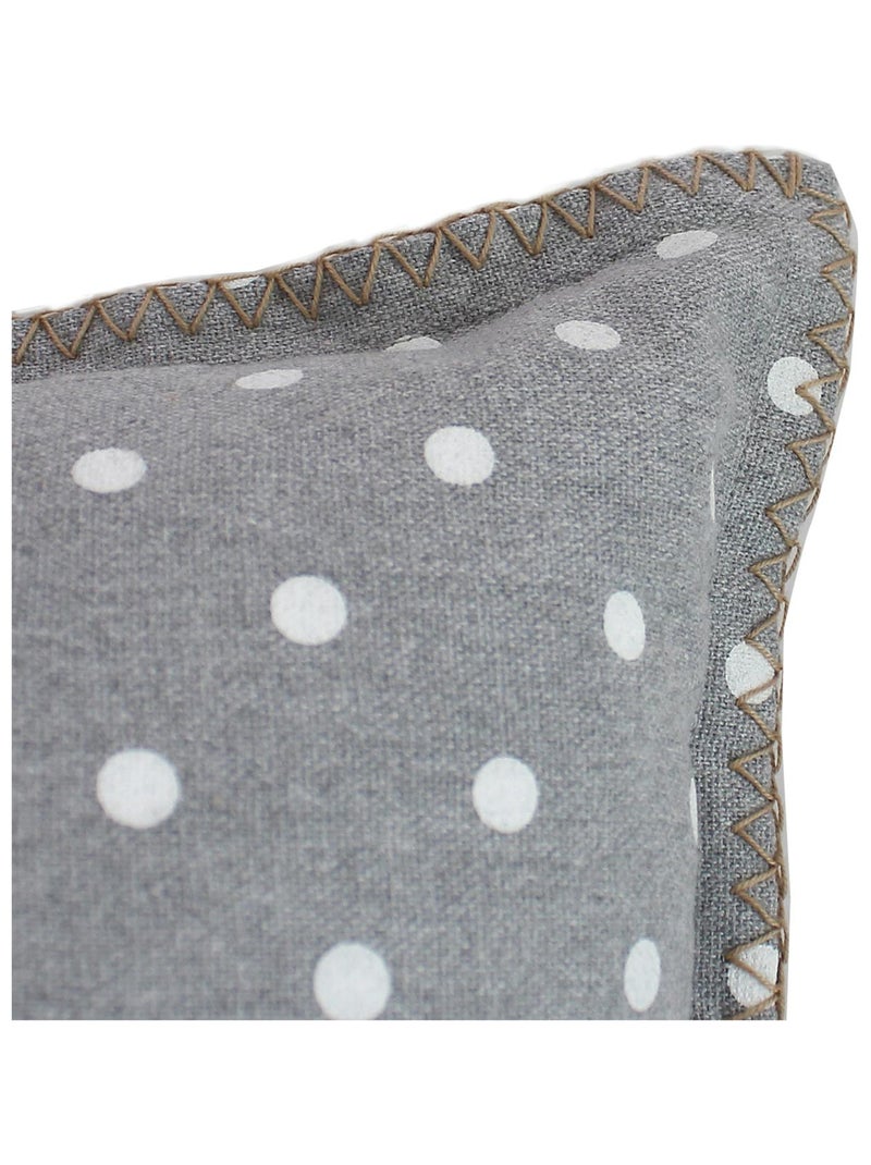 Coussin déhoussable à pois Gris clair - Kiabi