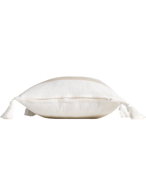 Coussin déhoussable à pompons – Coton imprimé ILLIADE - Kiabi