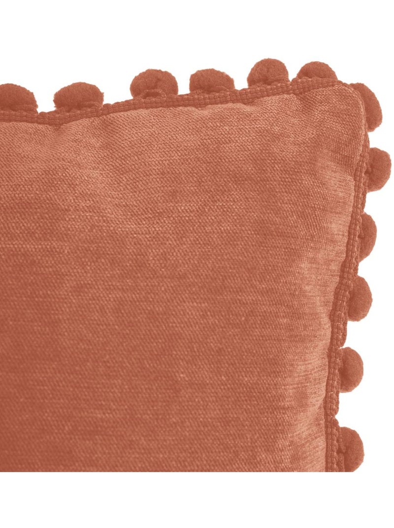 Coussin déhoussable à pompons memories Rose - Kiabi