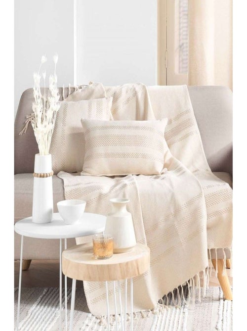 Coussin déhoussable ALTHA - Coton jacquard - Kiabi