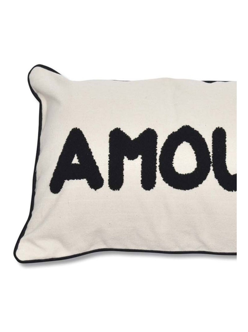 Coussin déhoussable AMOUR Beige coquille - Kiabi