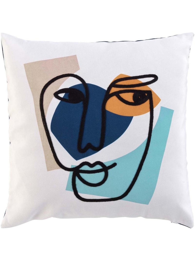 Coussin déhoussable au style contemporain Bleu - Kiabi