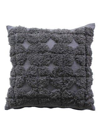 Coussin déhoussable aux broderies  - Effet laine