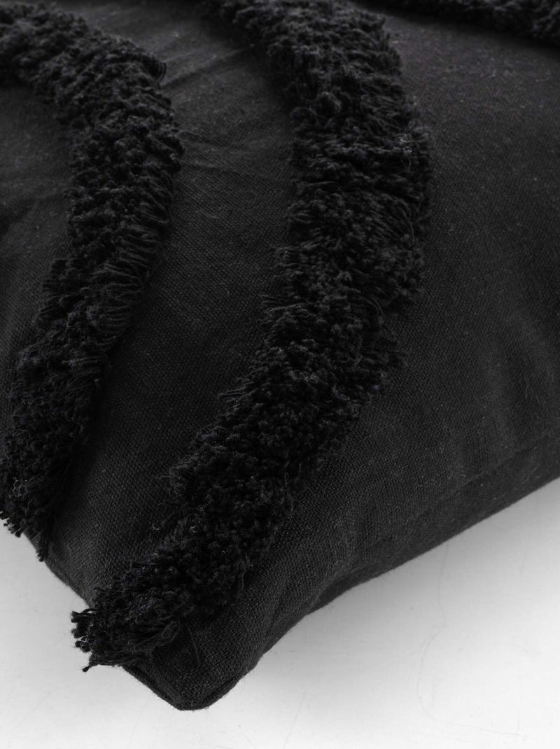 Coussin déhoussable aux motifs tuftés Noir - Kiabi