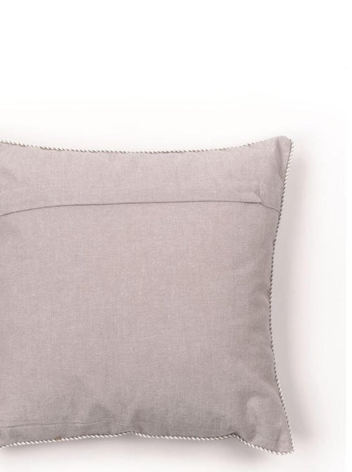 Coussin déhoussable avec broderie coton uni CHARME - Kiabi