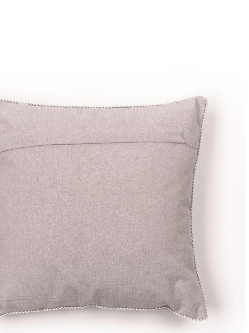 Coussin déhoussable avec broderie coton uni CHARME Beige - Kiabi