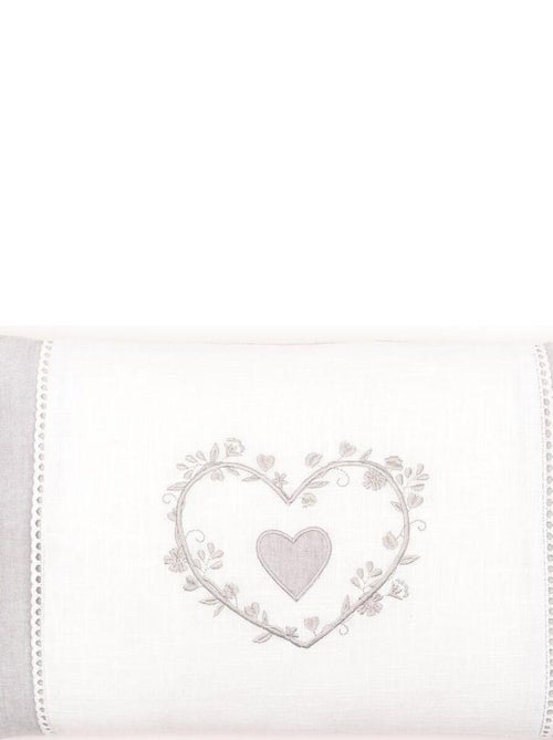 Coussin déhoussable avec broderie coton Uni CHARME - Kiabi