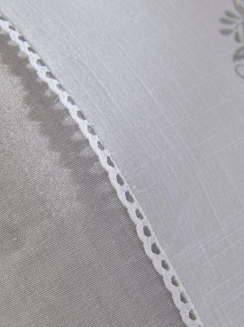 Coussin déhoussable avec broderie coton Uni CHARME Gris clair - Kiabi