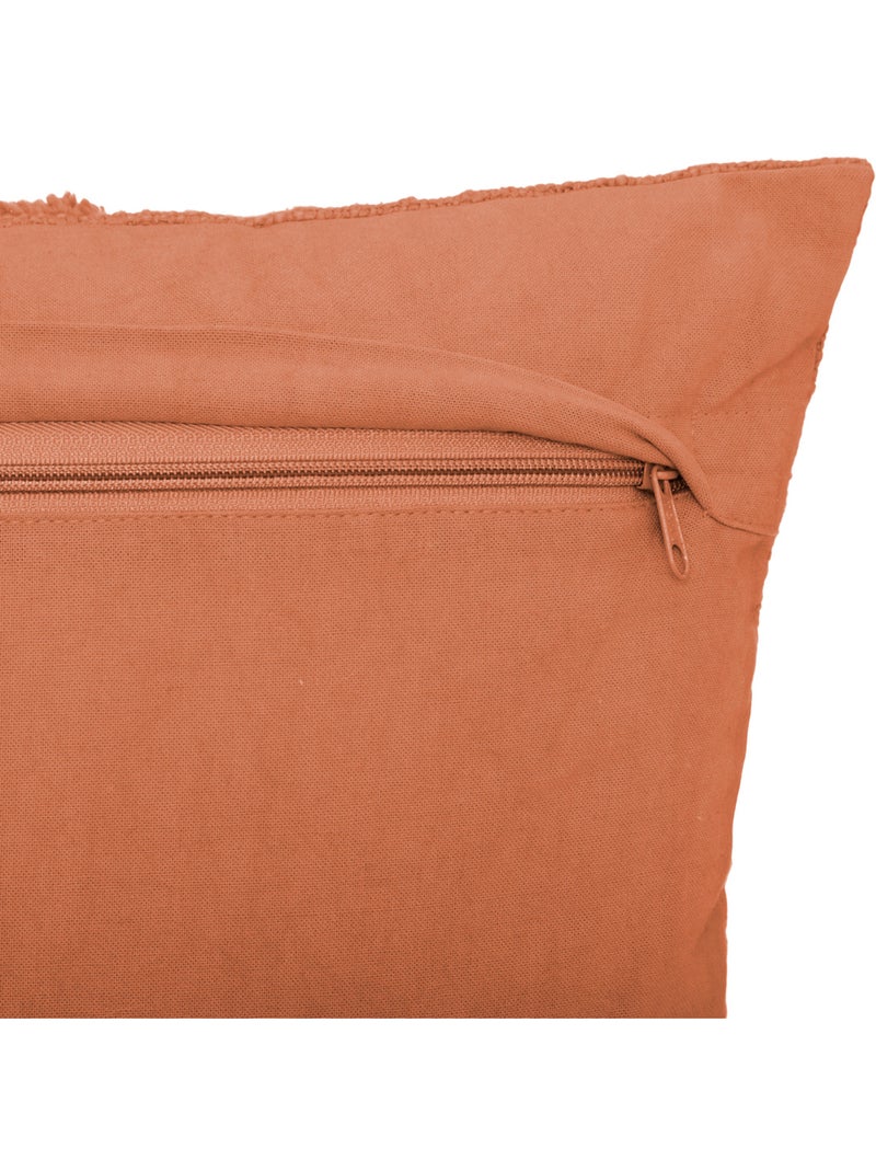 Coussin déhoussable avec motif tufté INCA Terracotta - Kiabi