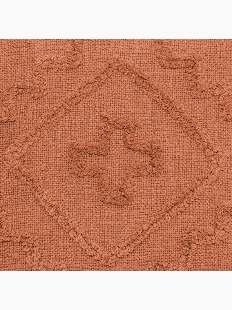 Coussin déhoussable avec motif tufté INCA Terracotta - Kiabi